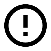 black and white circle with exclamation point inside